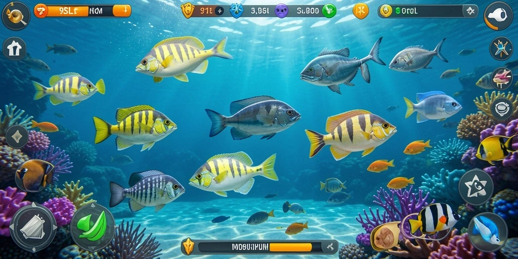 Tampilkan gameplay seru dari 9SL saat menembak ikan.