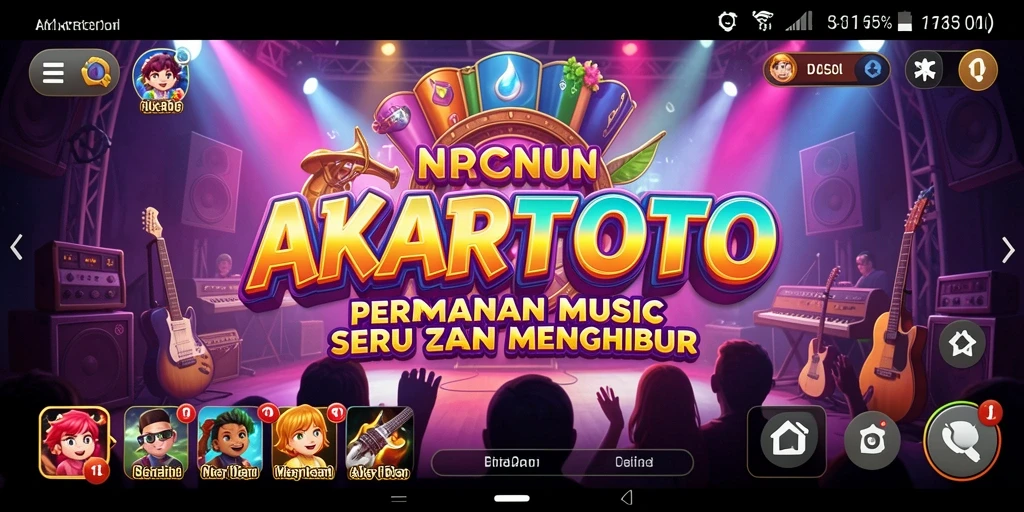 Screenshot gameplay AKARTOTO yang menampilkan keseruan bermain musik.