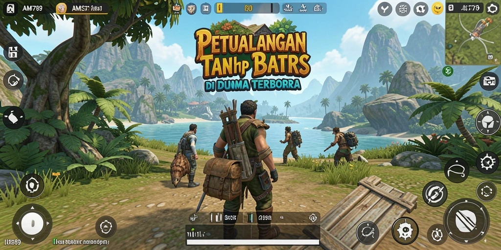 Screenshot utama AMS789 yang menampilkan petualangan seru di dunia terbuka.
