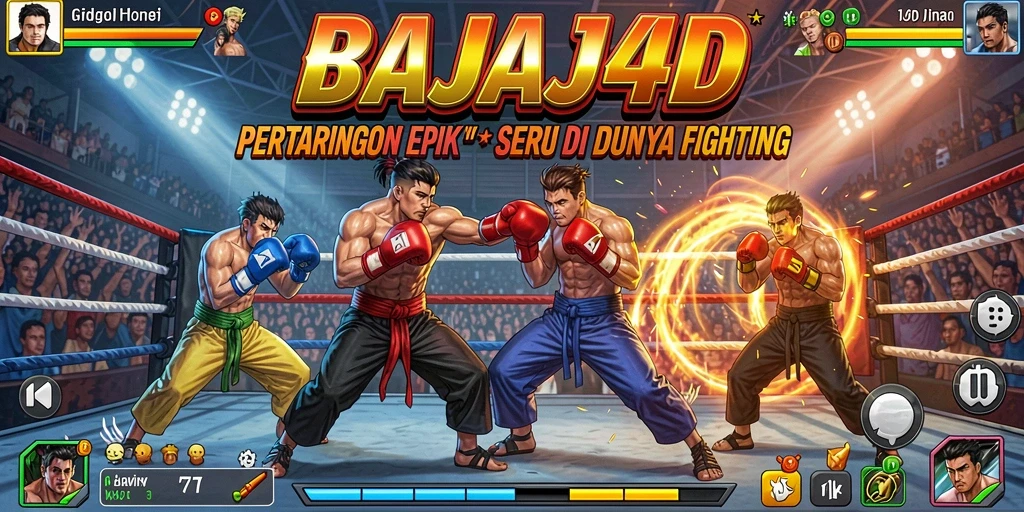 Screenshot gameplay BAJAJ4D menunjukkan pertarungan seru antar karakter.