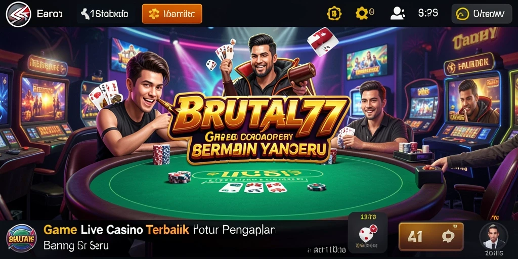 Tampilan gameplay Live Casino BRUTAL77 yang mendebarkan dan interaktif.