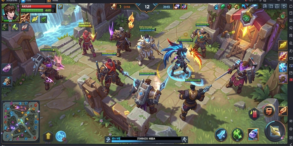 Tangkapan layar <strong>KAOL68</strong> menunjukkan aksi seru dalam pertarungan MOBA.
