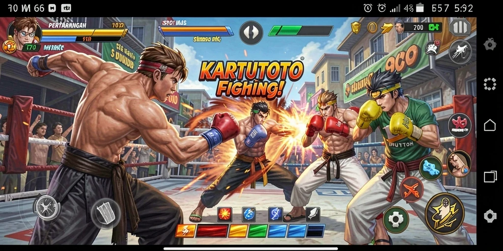 Tampilan layar pertarungan seru di KARTUTOTO.