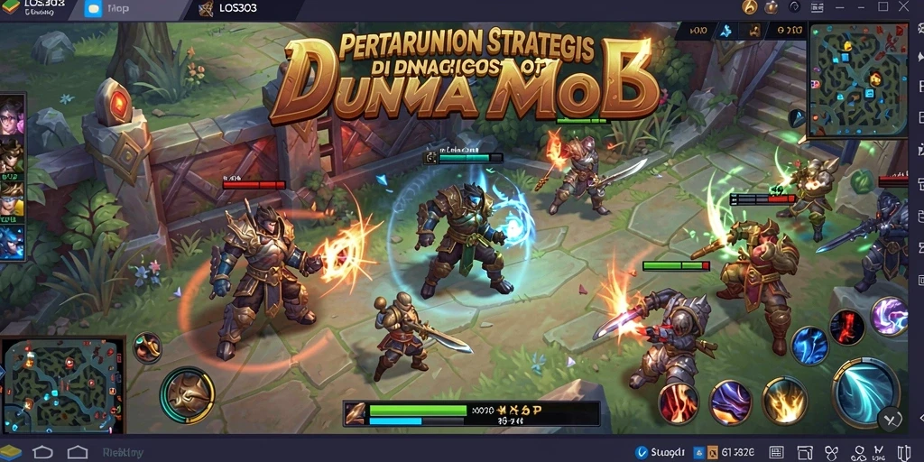 Tampilan menarik dari gameplay strategis MOBA di LOS303.