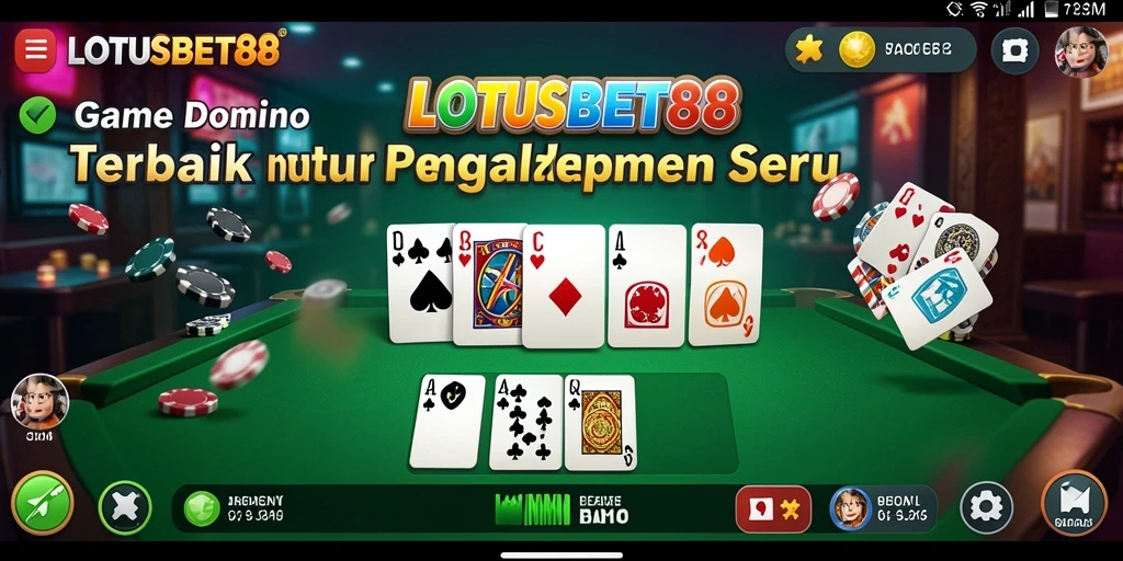 Tampilan gameplay seru dan interaktif LOTUSBET88 saat bermain Domino.
