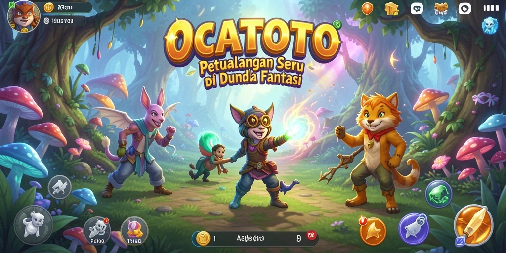 Screenshot gameplay OCATOTO menampilkan petualangan seru di dunia fantasi.