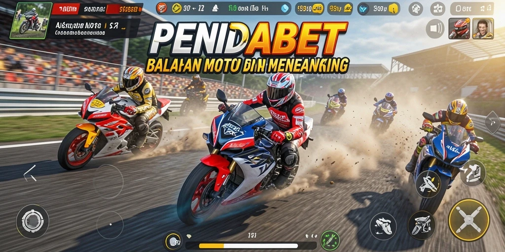 Gameplay seru dan intens dalam balapan motor.