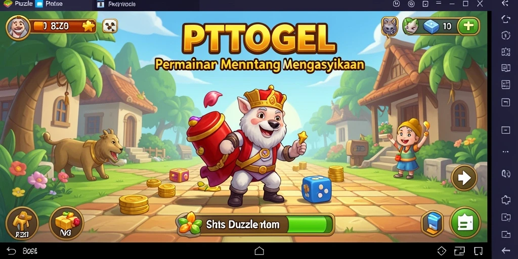 Tangkapan layar utama PTTOGEL menampilkan gameplay Puzzle yang seru.