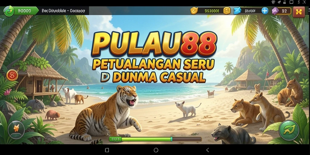Screenshot PULAU88 memperlihatkan gameplay yang ceria dan penuh warna.