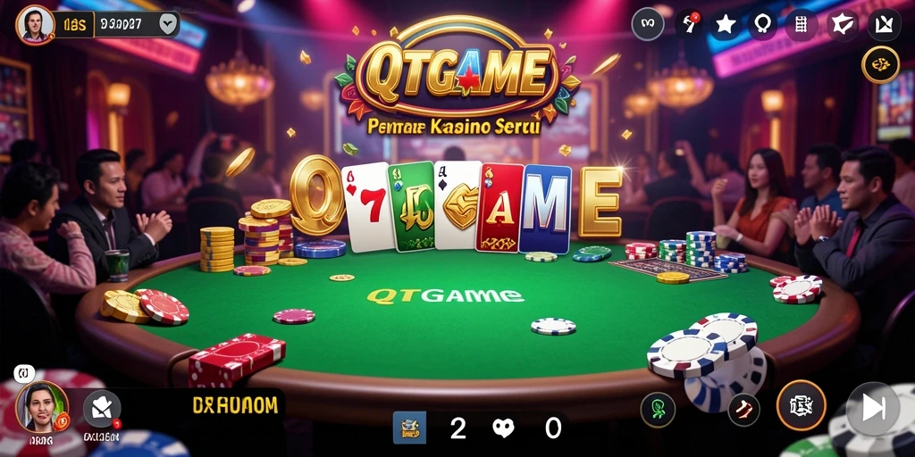 Screenshot QTGAME menampilkan momen seru bermain Kasino.