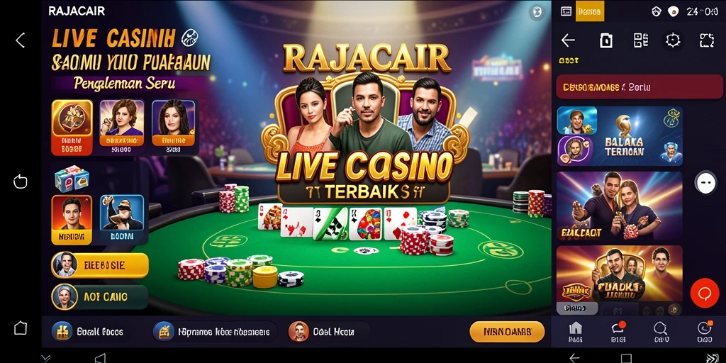 Tampilan gameplay Live Casino yang interaktif dan mendebarkan di RAJACAIR.
