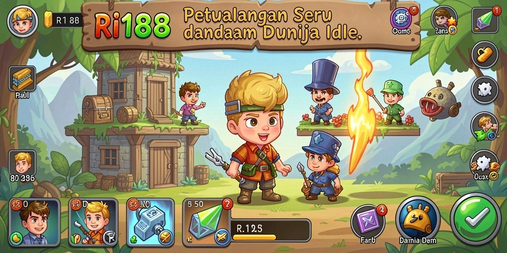 Screenshot utama RI188 menampilkan gameplay Idle yang seru.
