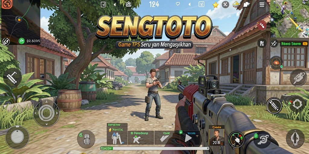 Screenshot gameplay SENGTOTO menampilkan aksi tembak-menembak yang seru.