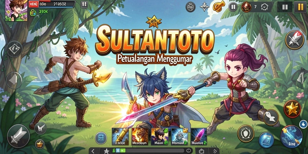 Tampilan screenshot gameplay SULTANTOTO yang penuh aksi dan karakter Anime.