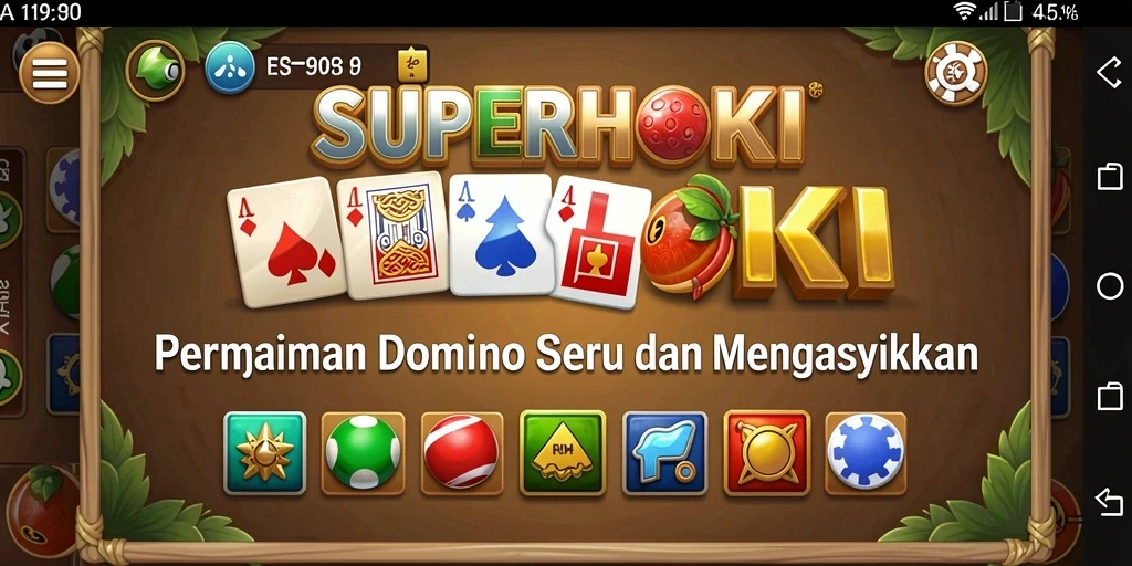 Tampilan gameplay seru dari SUPERHOKI dengan pemain berkompetisi dalam permainan Domino.