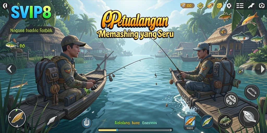 Tampilan gameplay <strong>SVIP8</strong> yang menarik dan realistis saat memancing.