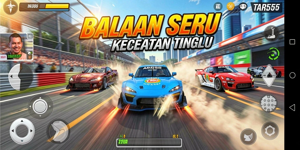 Gameplay balap yang memacu adrenalin dan menegangkan.