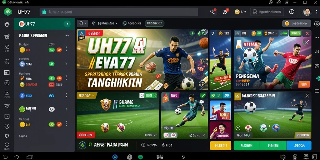 Screenshot UH77 menampilkan berbagai pilihan taruhan olahraga yang menarik.
